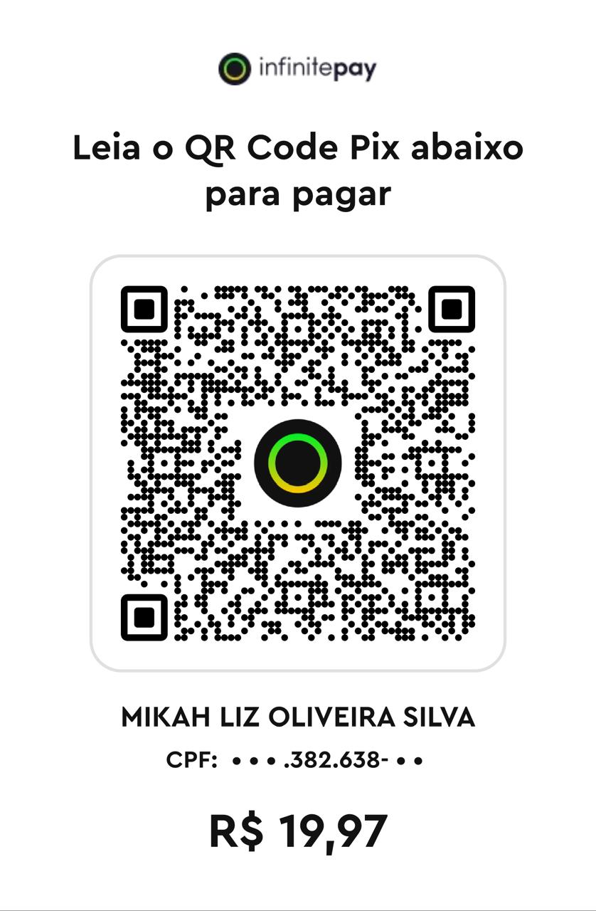 QR Code Pix InfinitePay de R$ 19,97 para MIKAH LIZ OLIVEIRA SILVA